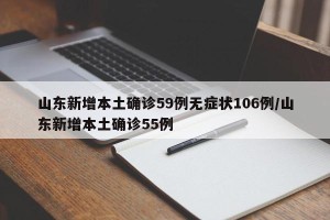 山东新增本土确诊59例无症状106例/山东新增本土确诊55例
